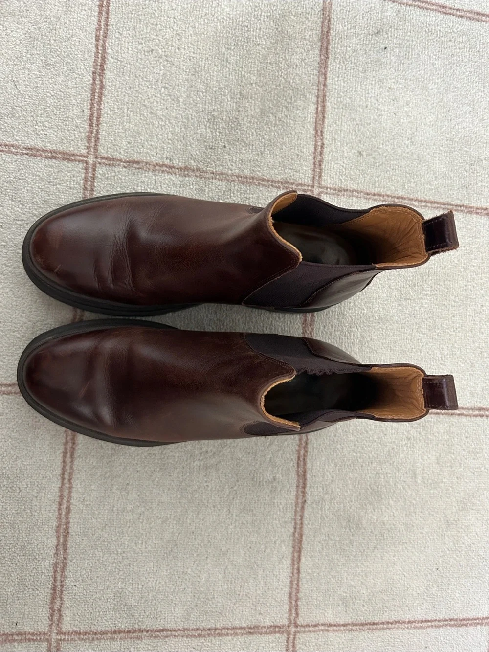 Men's Chunky Chelsea Boots in Dark Brown Leather with Lug Sole